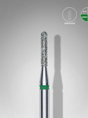 Diamond nail drill bit rounded cylinder green EXPERT head diameter 1,4 mm / working part 8 mm