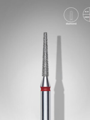 Diamond nail drill bit frustum red EXPERT head diameter 1,6 mm / working part 10 mm