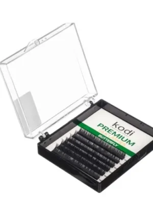 KODI EYELASHES C 0.15 (6 ROWS: 13 MM), PACKING BUTTERFLY GREEN