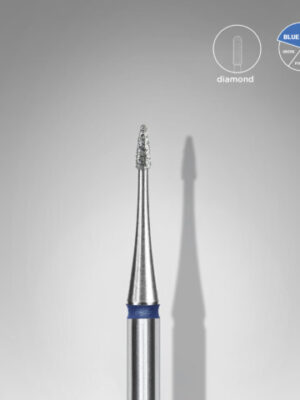 Diamond nail drill bit flame mini blue EXPERT head diameter 1 mm / working part 3 mm