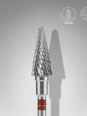 Carbide nail drill bit for left-handed users cone red EXPERT head diameter 6 mm / working part 14 mm