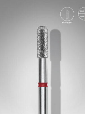 Diamond nail drill bit rounded cylinder red EXPERT head diameter 2,3 mm / working part 6,5 mm
