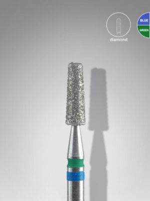 Diamond nail drill bit DUO cone blue-green EXPERT head diameter 2,5 mm / working part 8 mm