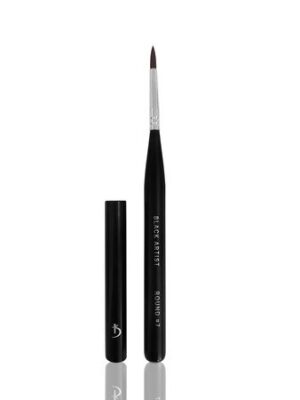Nail brushes Gel Nail Brush "Black Artist" Round #7 (Handle: Black, Bristles: Nylon)