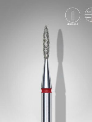 Diamond nail drill bit flame red EXPERT head diameter 1,6 mm / working part 8 mm