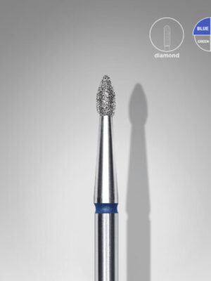 Diamond nail drill bit pointed bud blue EXPERT head diameter 1,8 mm / working part 4 mm